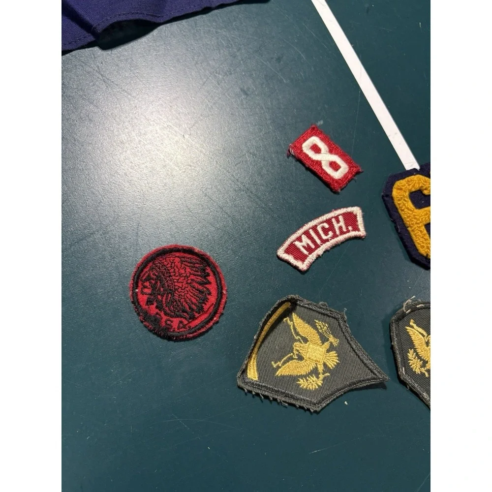 Vintage Boy Scouts Cub Scouts Garrison Cap Patches Handkerchief Memorabilia Lot